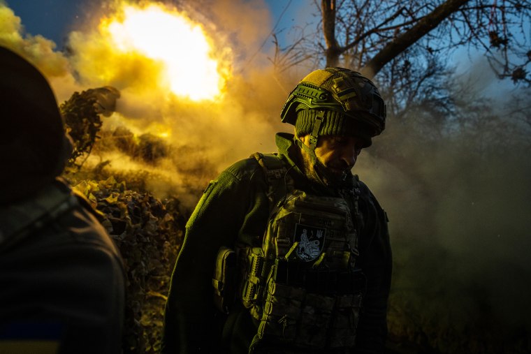 Ukrainian servicemen of Khartya brigade on the frontline